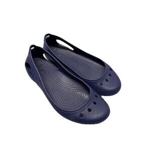 Crocs Kadee Slingback Slip On Ballet Flats Comfort Shoes Navy Blue Womens Size 7